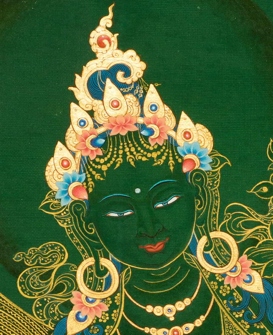 Green Tara face